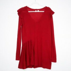 Anthropologie Moth Womens Sweater Size Small Red Wool Blend Long Sleeve